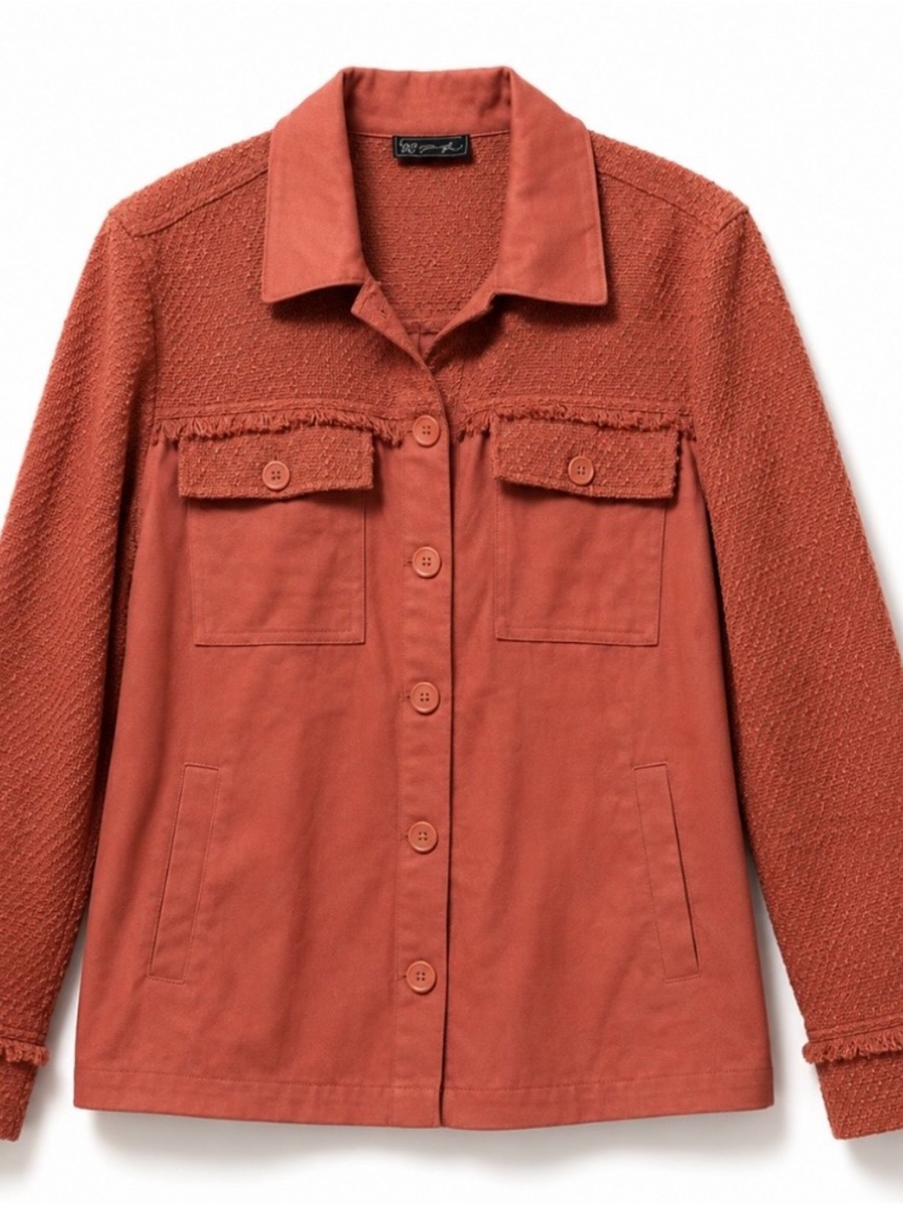 Bohemian Fall Blazer XL Rust Button-Front Blazer Jacket